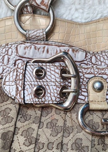 Guess Vintage Y2K Bej Kahve Büyük Çanta - Görsel 2