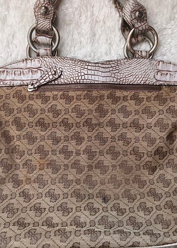 Guess Vintage Y2K Bej Kahve Büyük Çanta - Görsel 3