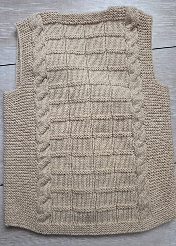 Bej Örgü Erkek Çocuk Süveter - Görsel 5