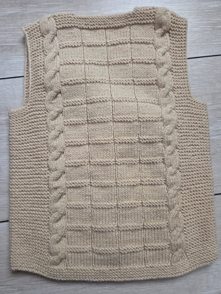 Bej Örgü Erkek Çocuk Süveter - Görsel 5