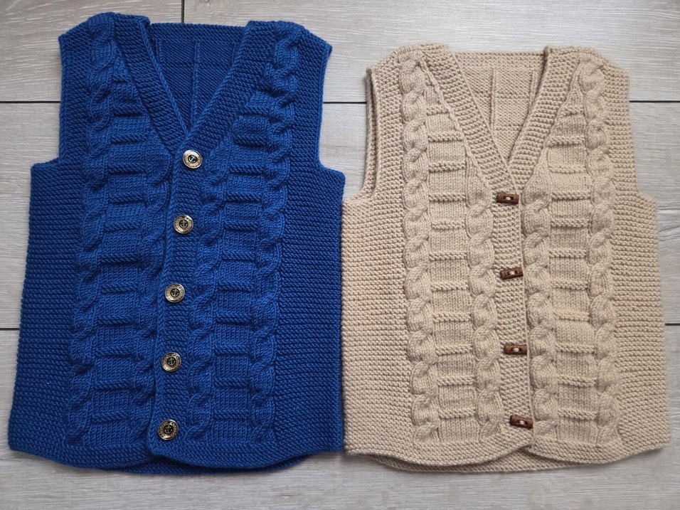 Bej Örgü Erkek Çocuk Süveter - Görsel 4