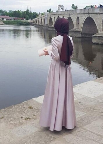 s Beden mor Renk Tesettür Abiye Elbise