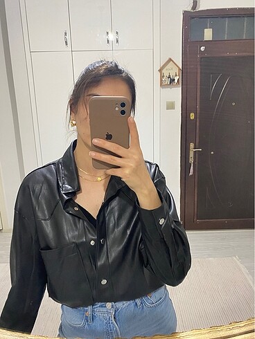Pull and Bear Pull and bear deri gömlek