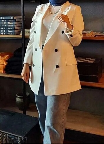 Beyaz blazer ceket 