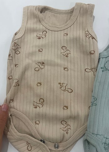 3 Ay Beden Pastel Renkli Örgü Desenli Bebek Çıtçıtlı Body