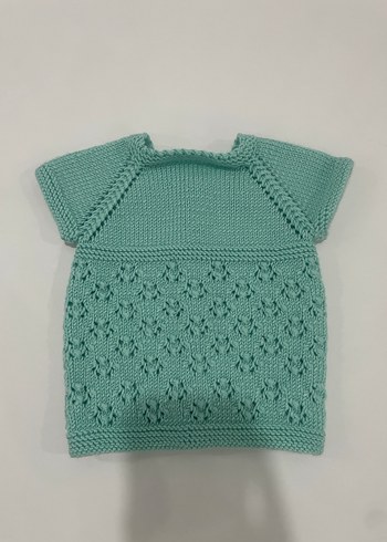 Yeşil Kısa Kollu Örgü yelek - Görsel 2