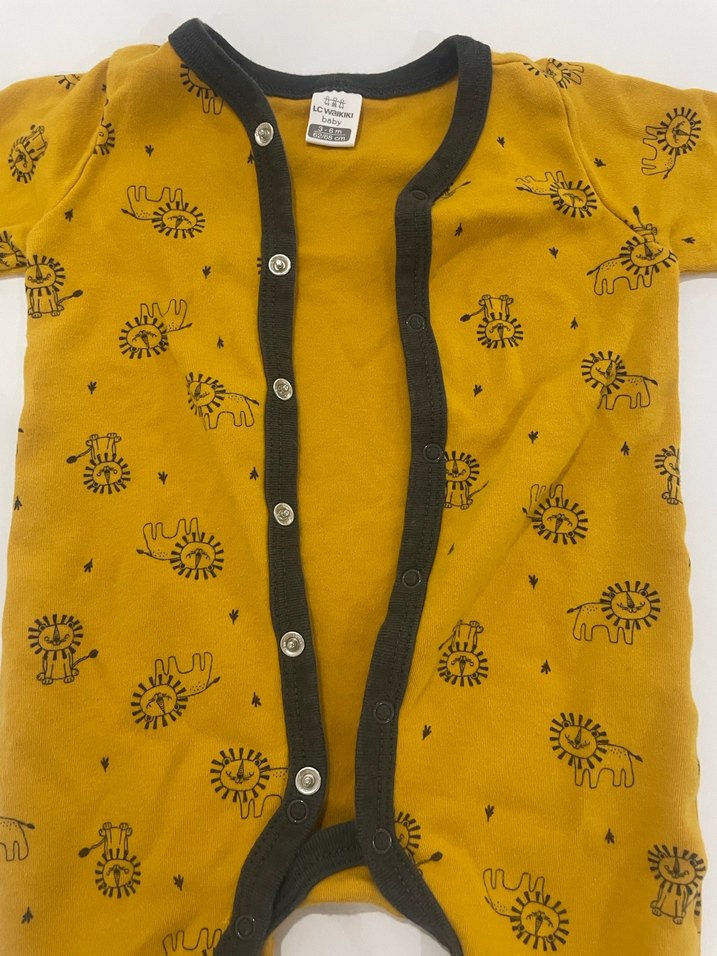 Sarı Uzun Kollu Erkek Bebek Tulum - Görsel 2