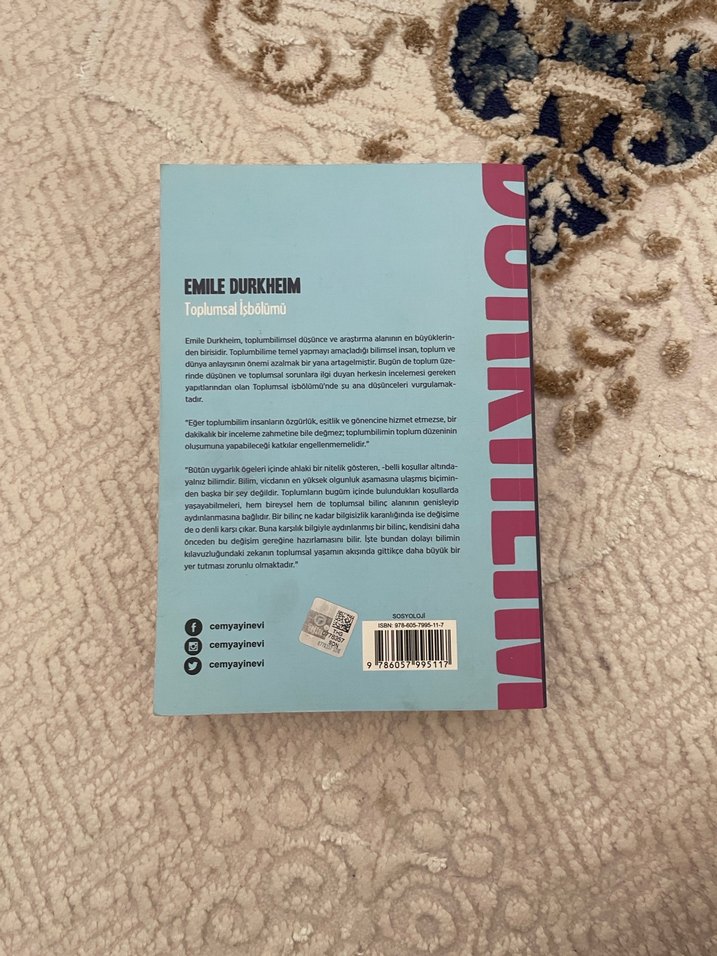 Emile Durkheim - Toplumsal İşbölümü Kitabı - Görsel 2