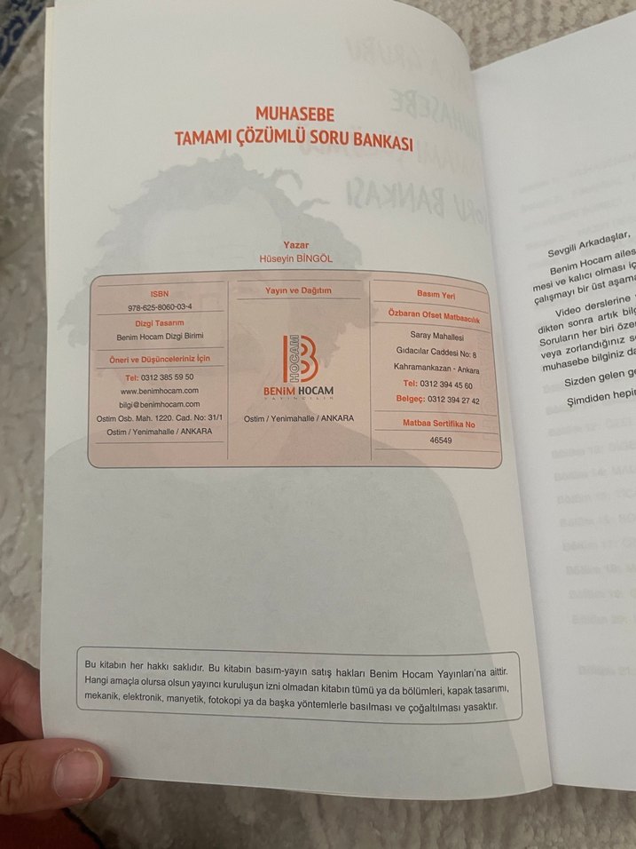 Benim Hocam KPSS-A Muhasebe Soru Bankası - Görsel 2