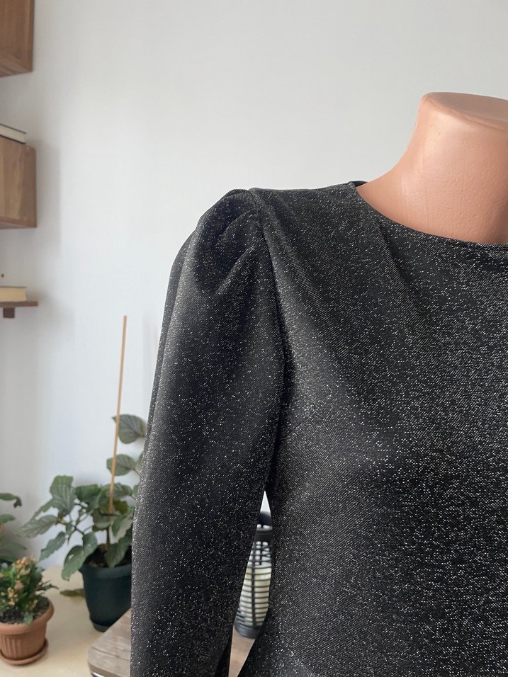 Gri Uzun Kollu Pileli Kadın Elbise - Görsel 4