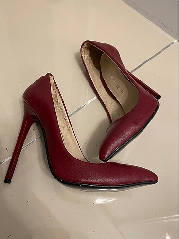 36 Beden bordo Renk topuklu