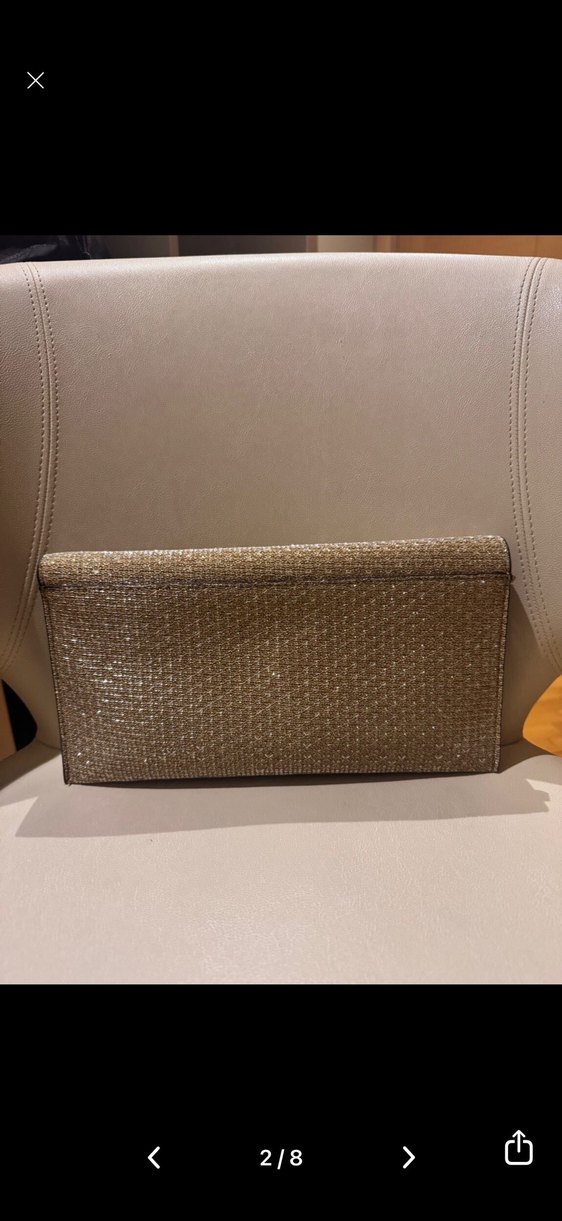 Şampanya Işıltılı Zarif Clutch Çanta — görsel 2/4