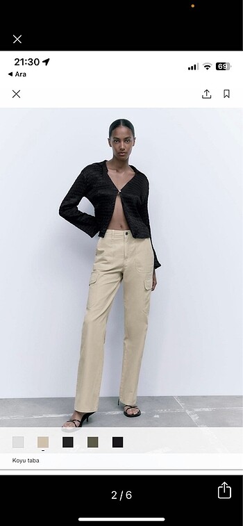 Zara Zara High Rise Straight Fit Pantolon