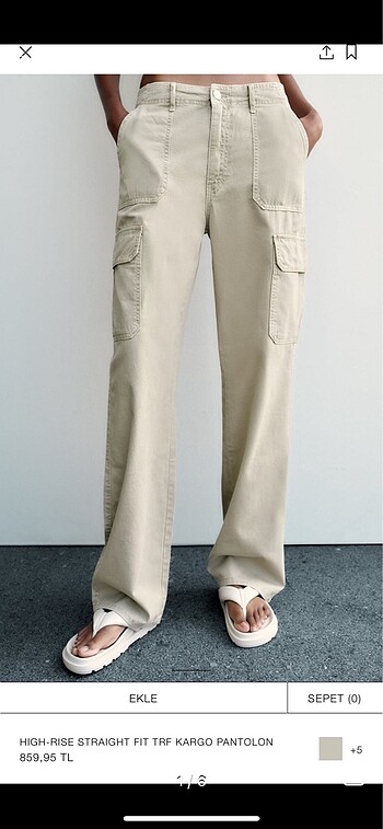 Zara High Rise Straight Fit Pantolon