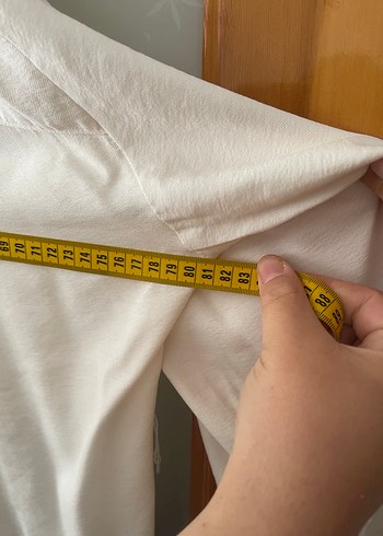 48 Beden Uzun Kesim Beyaz Keten Gömlek elbise kap