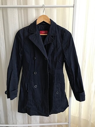 Kadın lacivert trenchcoat