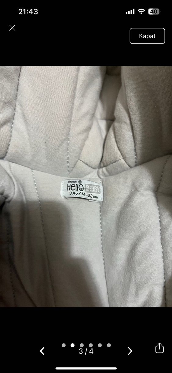 Gri Peluş Bebek Tulum, Kapüşonlu astronot - Görsel 3