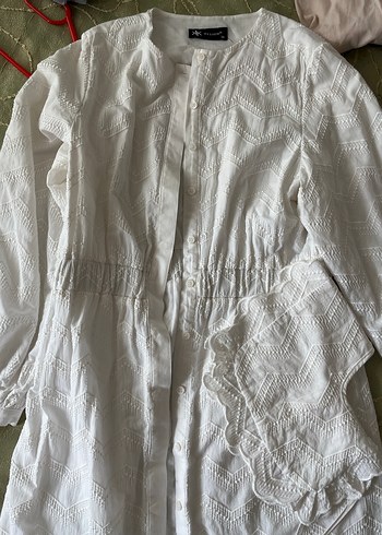 Nakışlı Beyaz Bohem Uzun Kadın Elbisesi - Görsel 5