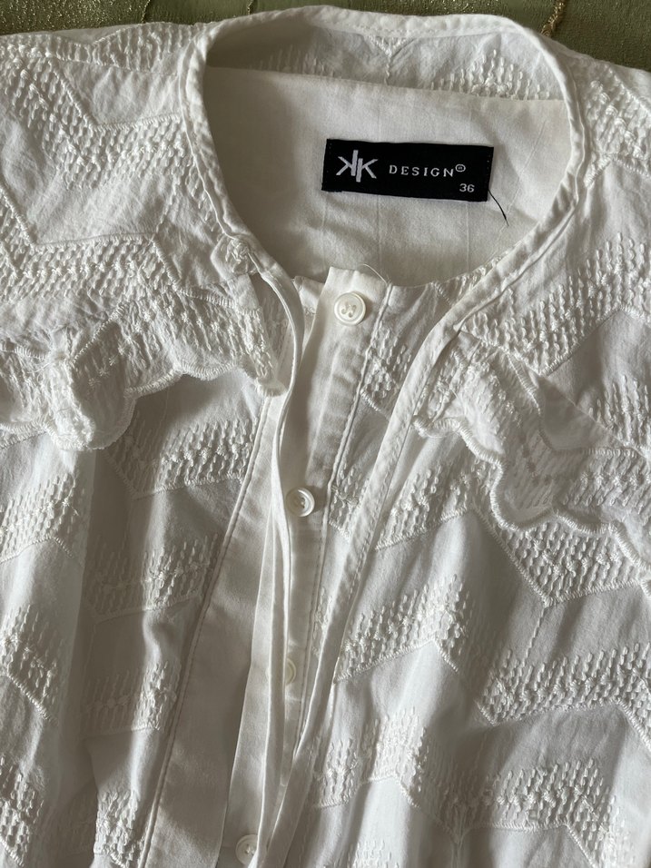 Nakışlı Beyaz Bohem Uzun Kadın Elbisesi - Görsel 2