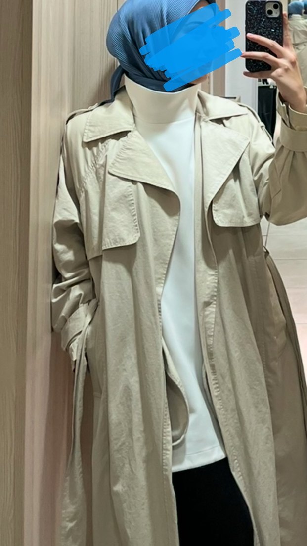 Kadın Beyaz Yüksek Yakalı Uzun Tunik - Görsel 4