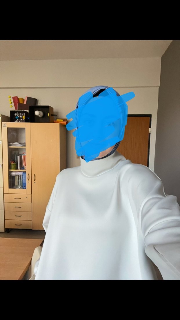 Kadın Beyaz Yüksek Yakalı Uzun Tunik - Görsel 5