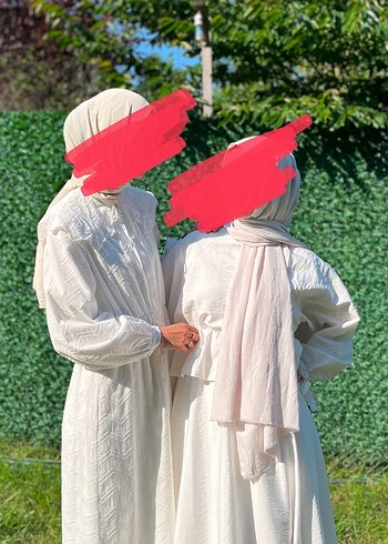 Beyaz tesettür etekli takım - Görsel 8