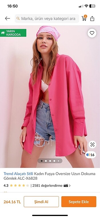 Pembe Oversize gömlek