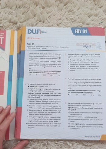 DUF TYT Türkçe Ders Uygulama Föyleri - Görsel 3