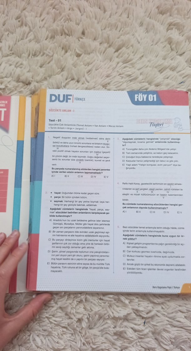 DUF TYT Türkçe Ders Uygulama Föyleri - Görsel 3