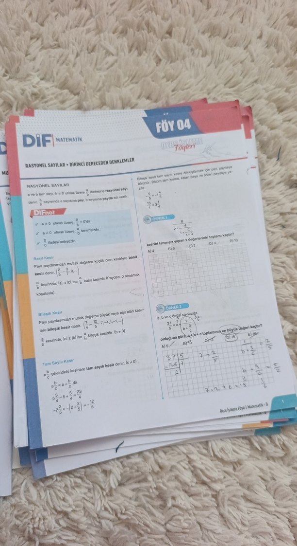 TYT Matematik-B Ders İşleme Föyleri - Görsel 2