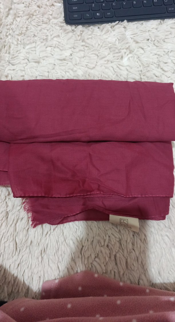 fresh scarf fuşya pamuk vual - Görsel 2