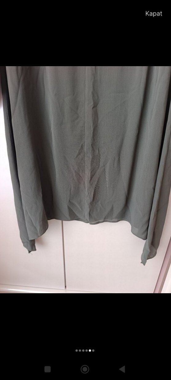 Uzun Kollu Salaş Haki Tunik - Görsel 5