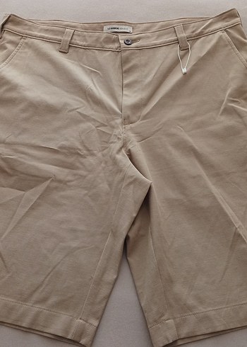 Bej Erkek Midi Bermuda Şort bel 47 boy 56 cm
