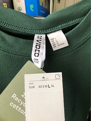 H&M Hm yesil basic kisa kollu tisort