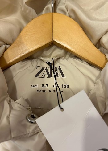 Bej krem kız çocuk zara mont - Görsel 3