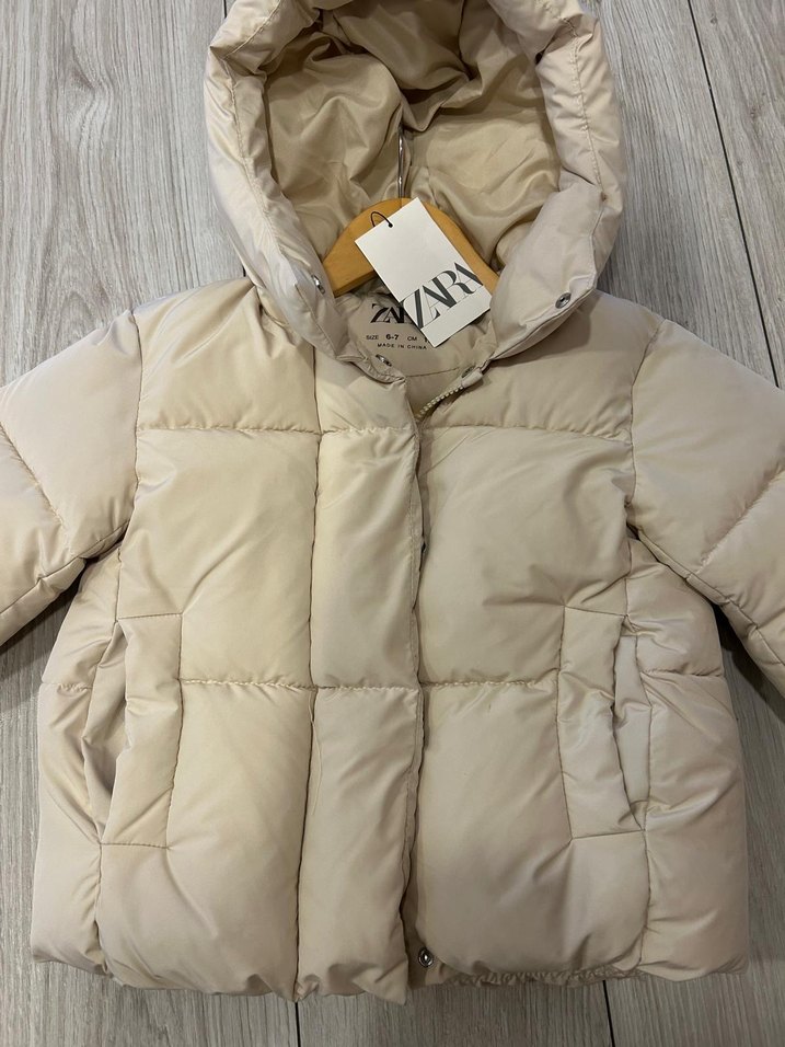 Bej krem kız çocuk zara mont - Görsel 2