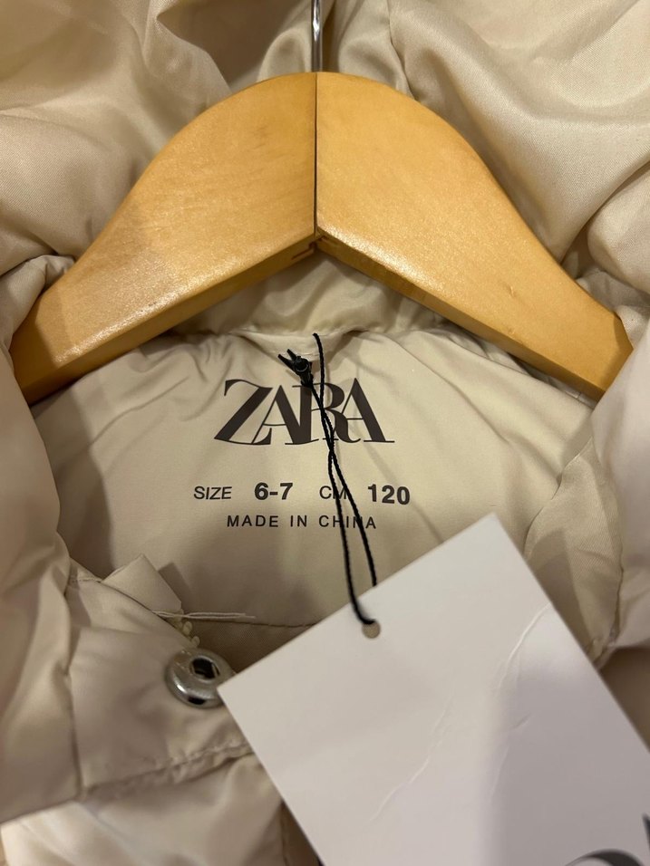 Bej krem kız çocuk zara mont - Görsel 3