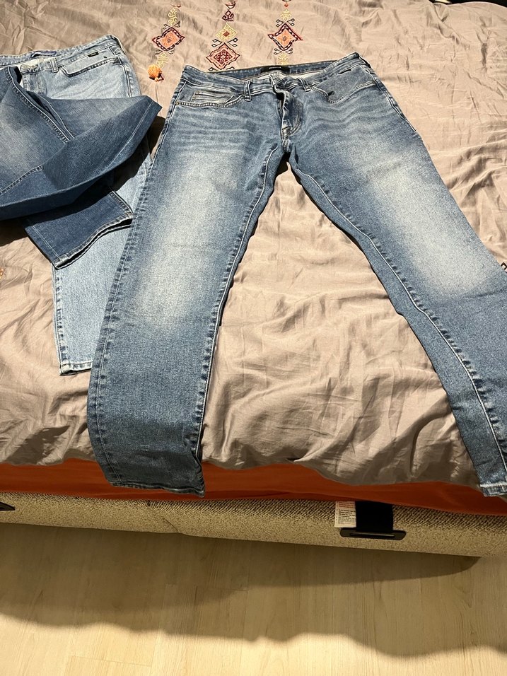 Mavi Düğmeli Rahat Kesim Kadın Kot Pantolon - Görsel 2