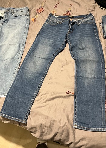 Düğmeli Nakışlı jackjones marka erkek pantolon - Görsel 3