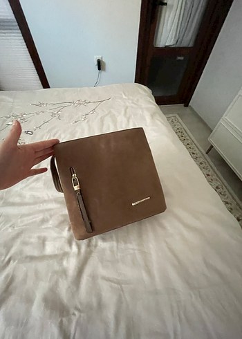 Bej Deri Kadın Omuz Çantası - Görsel 3