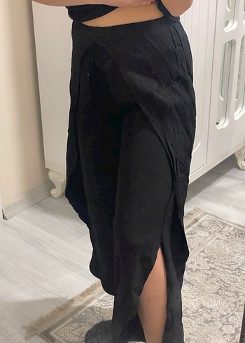 Siyah Bol Kesim Kadın Pantolon - Görsel 2