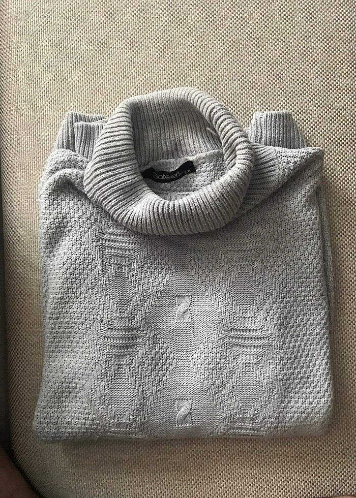 Erkek Sateen Marka Balıkçı Yaka Kazak - Görsel 2