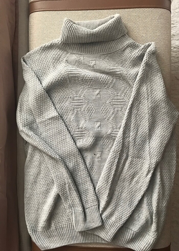 Erkek Sateen Marka Balıkçı Yaka Kazak - Görsel 3