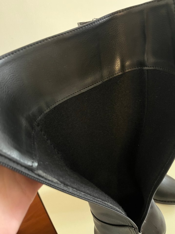 Siyah Deri Kadın Dizüstü Çizme - Görsel 3