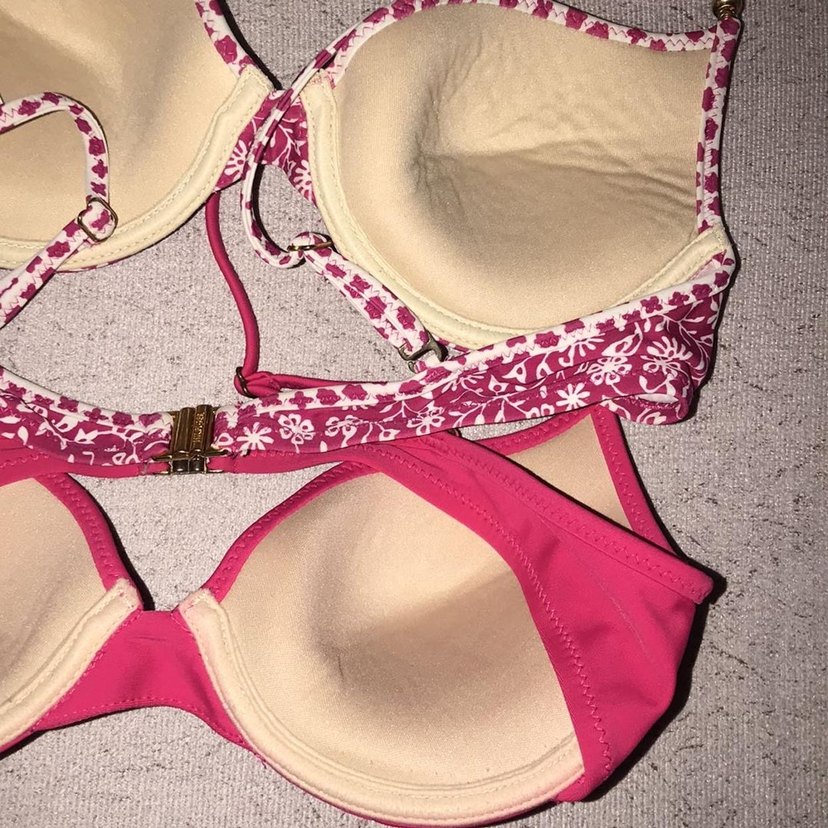 Dantel Detaylı Desenli Pembe Bikini - Görsel 3