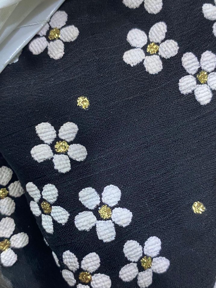 Siyah Çiçekli Piliseli Uzun Elbise - Görsel 4