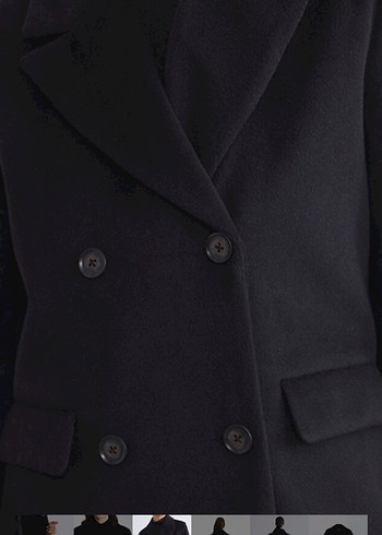 LCW Siyah Uzun Düğmeli Kadın Kaban - Görsel 5