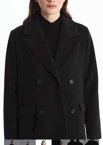 LCW Siyah Uzun Düğmeli Kadın Kaban - Görsel 3