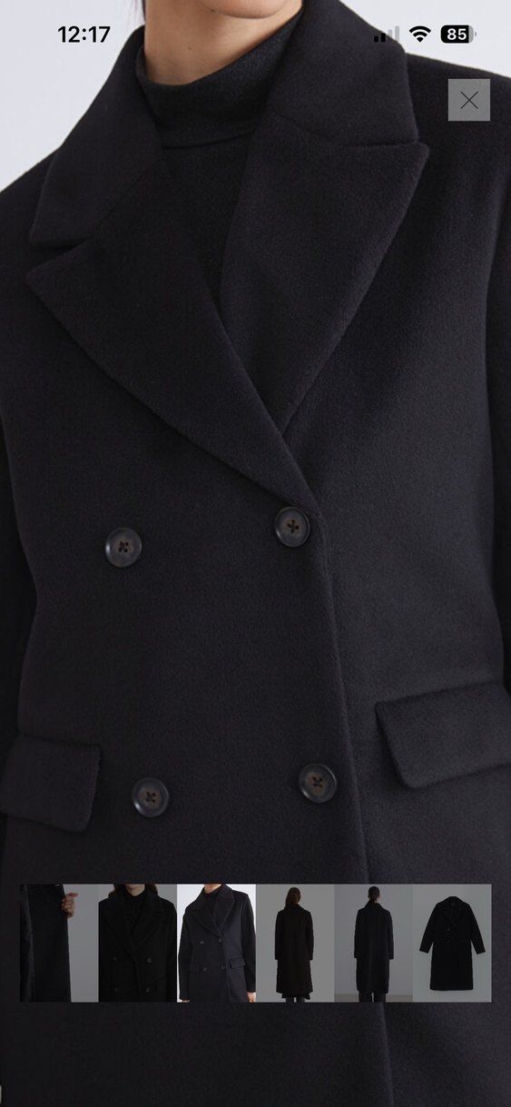 LCW Siyah Uzun Düğmeli Kadın Kaban - Görsel 5