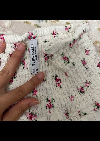 Beyaz Çiçekli Mini  Etek - Görsel 4